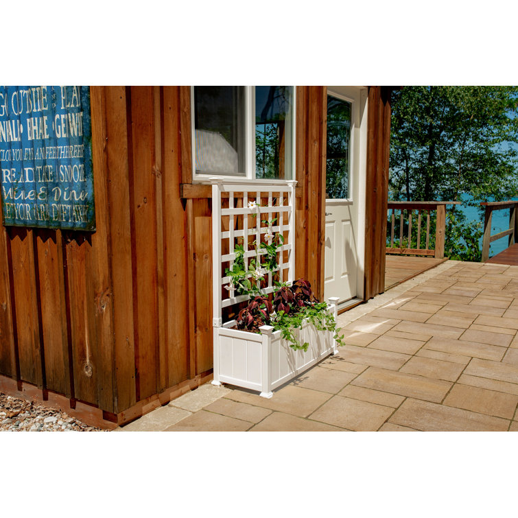 Dakota Fields Huron Plastic Planter Box with Trellis Wayfair.co.uk